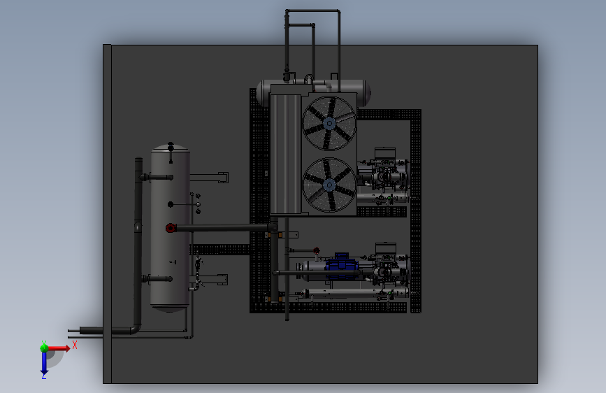 轮机舱制冷设备 3D模型SolidWorks三维设计图