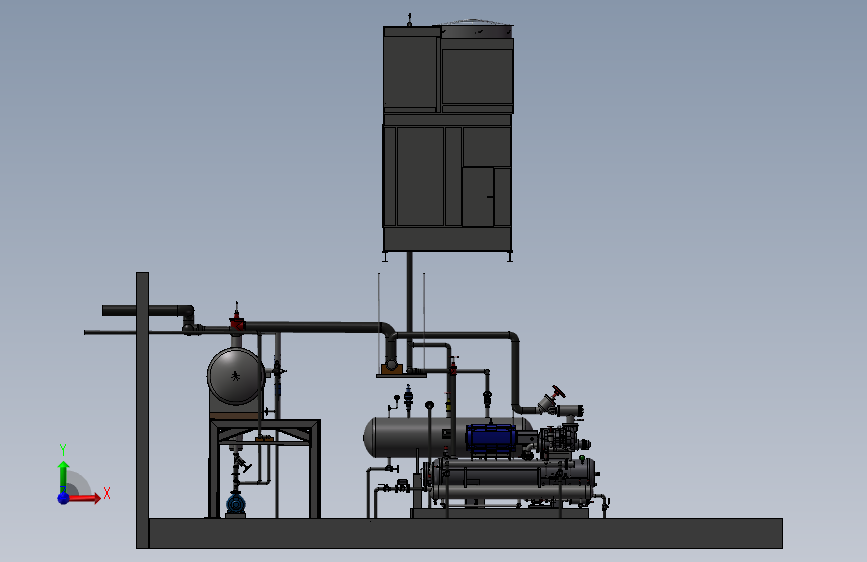 轮机舱制冷设备 3D模型SolidWorks三维设计图