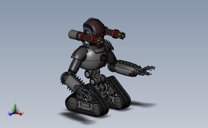 履带式终结者3D模型 3D模型SolidWorks三维设计图