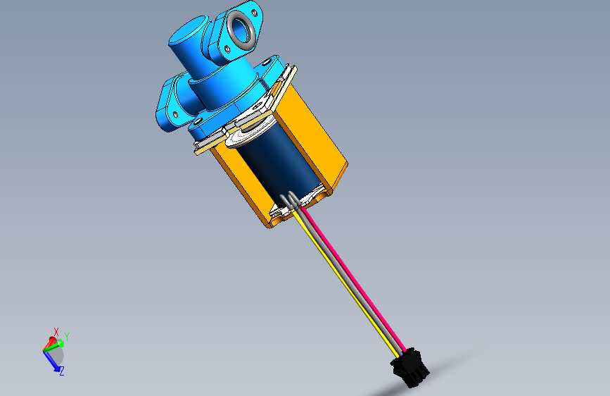 脉冲点火器电磁阀3D模型SolidWorks三维设计图