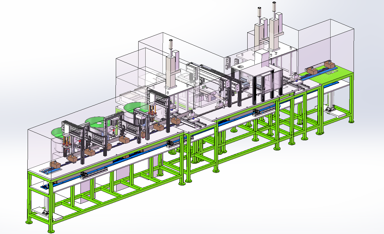 马达电机自动组装线 3D模型SolidWorks三维设计图