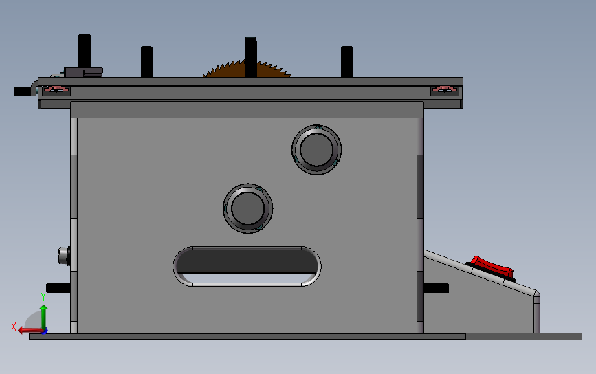迷你圆锯机(自动切割成型锯床) 3D模型SolidWorks三维设计图
