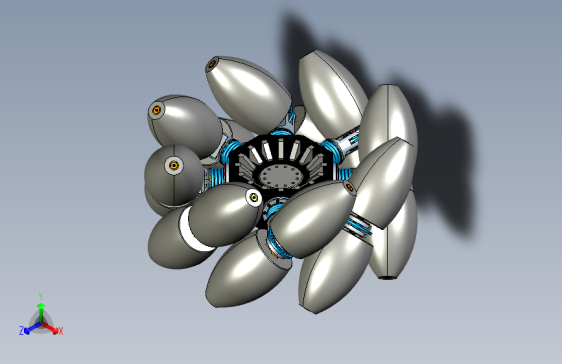 麦克纳姆轮(type b)设计图纸3D模型SolidWorks三维设计图 ProE Creo Elements设计