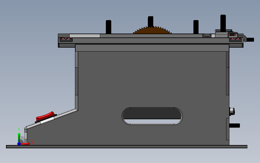迷你圆锯机(自动切割成型锯床) 3D模型SolidWorks三维设计图