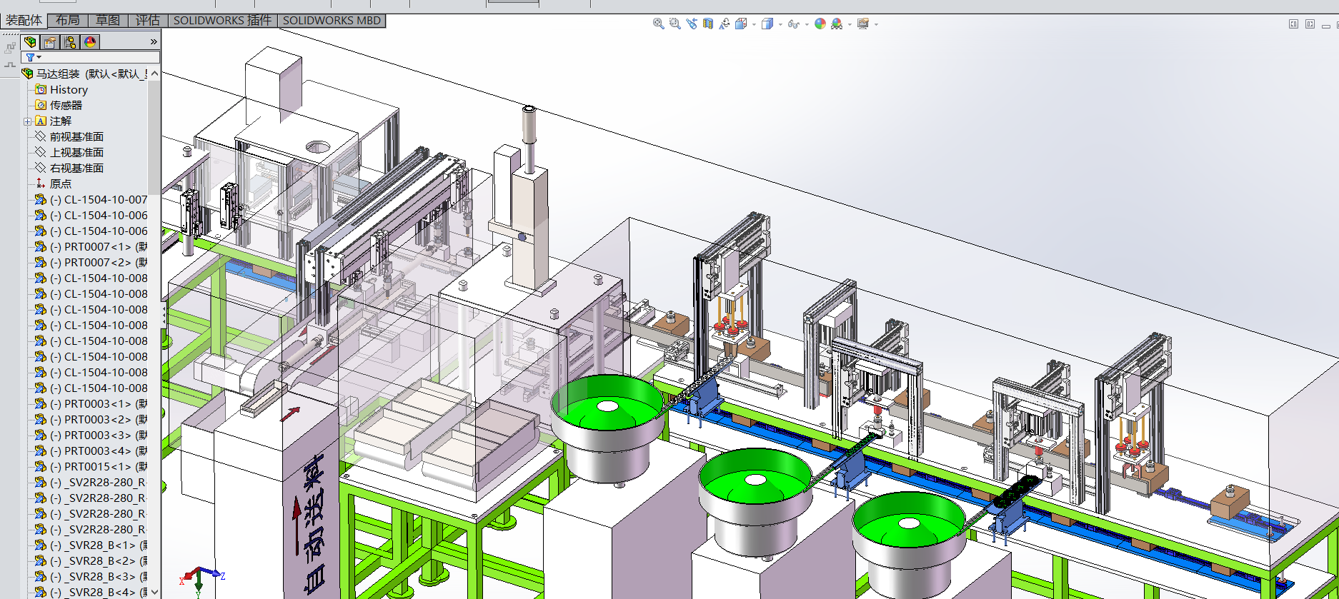 马达电机自动组装线 3D模型SolidWorks三维设计图