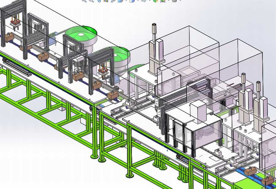 马达电机自动组装线 3D模型SolidWorks三维设计图