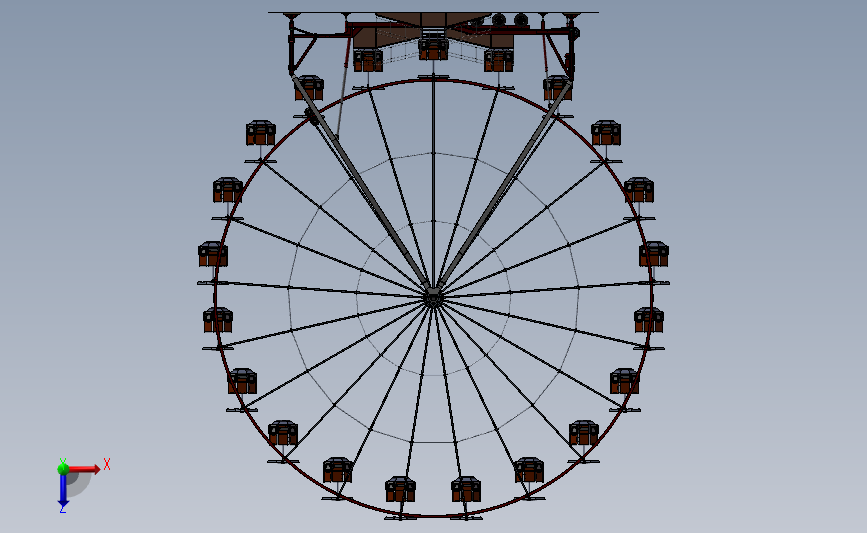 摩天轮 SW设计 3D模型SolidWorks三维设计图