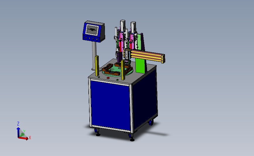 门锁转盘螺丝机 3D模型SolidWorks三维设计图