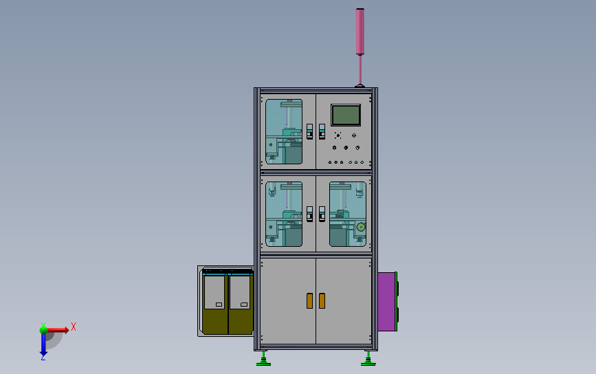 美的空调主板FCT双层在线式测试机 3D模型SolidWorks三维设计图