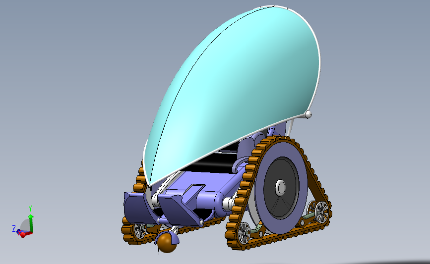 履带式轮椅（含源文件和特征，多种格式） 3D模型SolidWorks三维设计图 中望3D Inventor设计