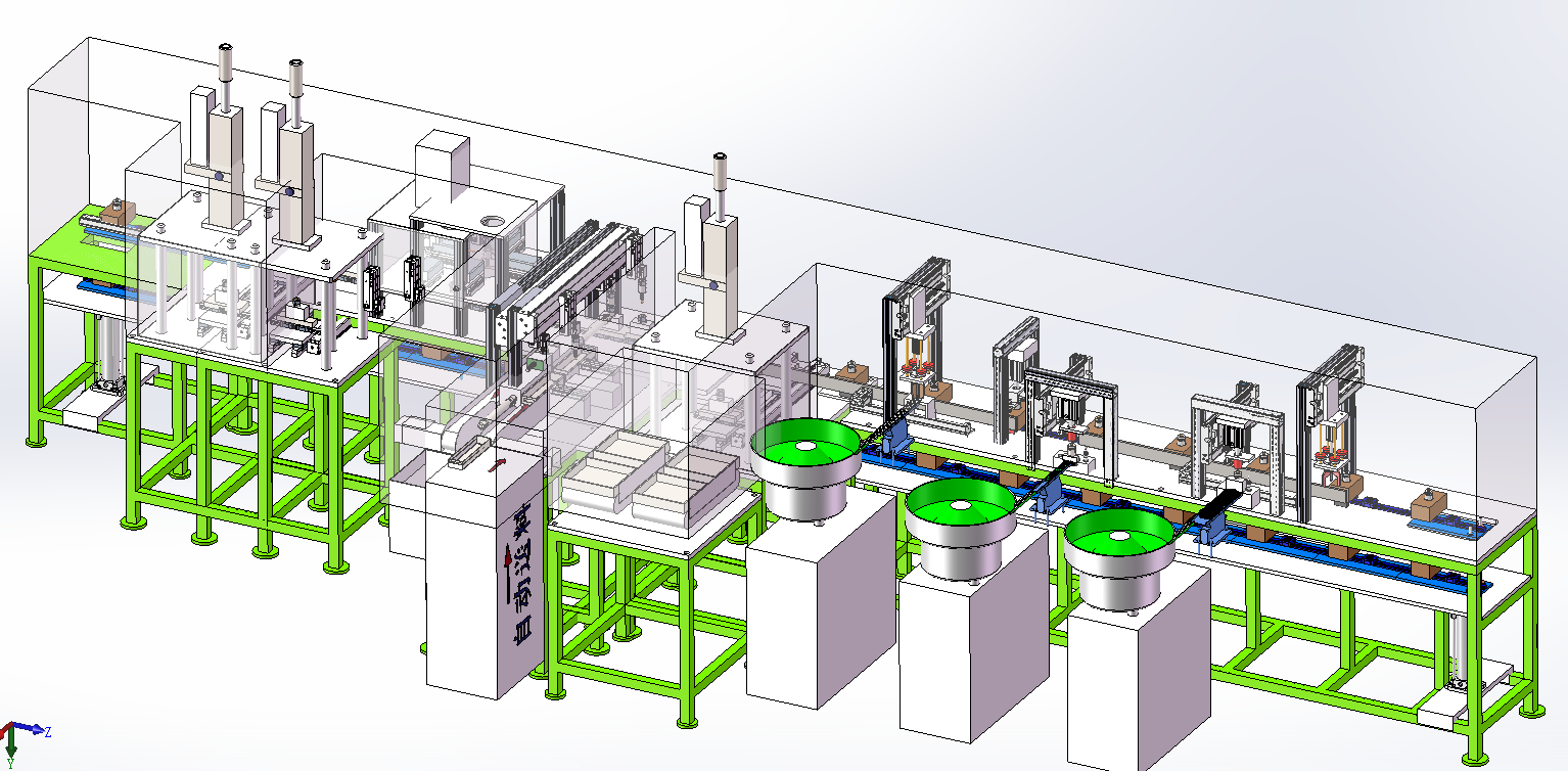 马达电机自动组装线 3D模型SolidWorks三维设计图