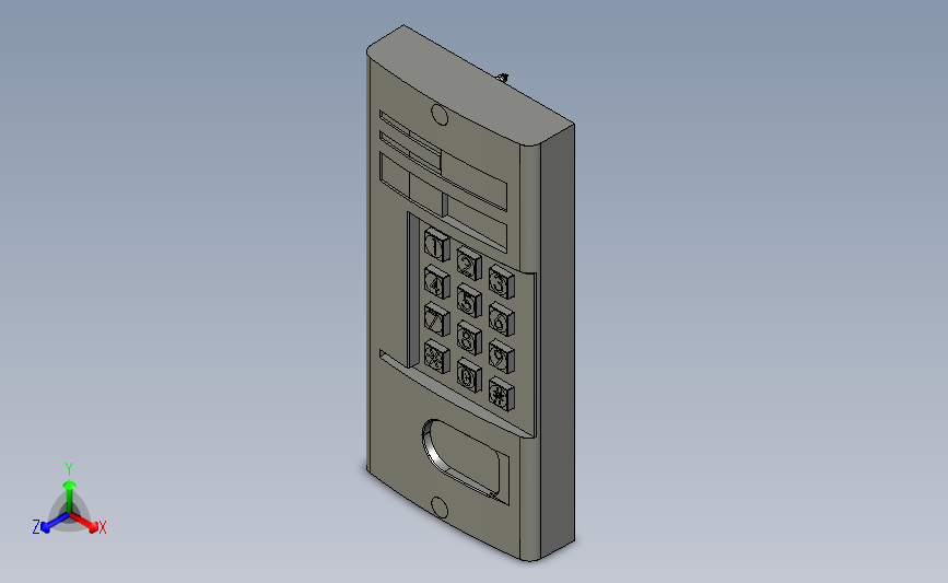 门口对讲机 3D模型SolidWorks三维设计图