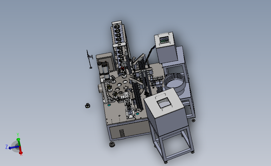 马达波珠弹簧片自动组装机（螺丝螺母组装） 3D模型SolidWorks三维设计图