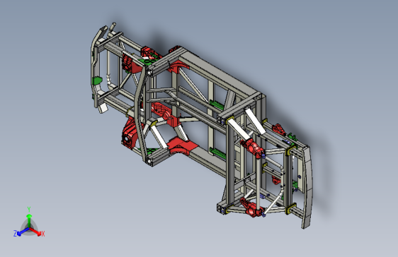 滚轮架总成3D模型SolidWorks三维设计图