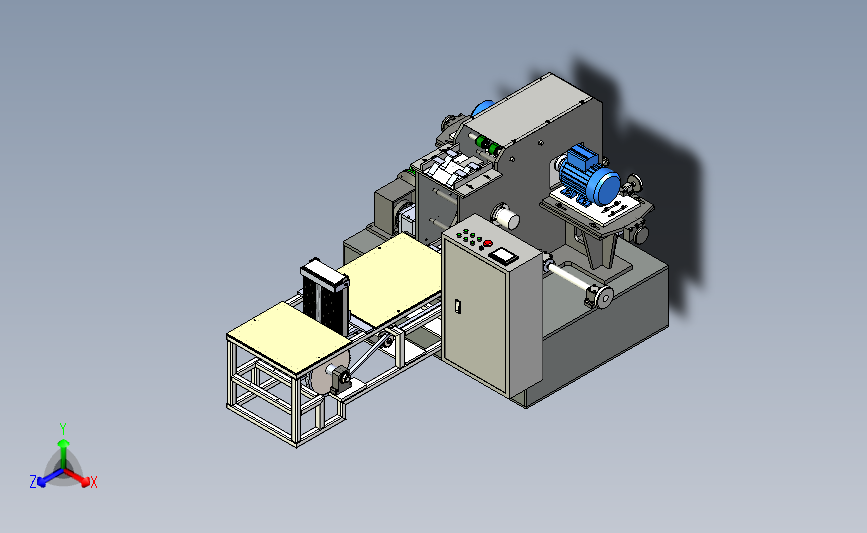 木板条切割机 3D模型SolidWorks三维设计图