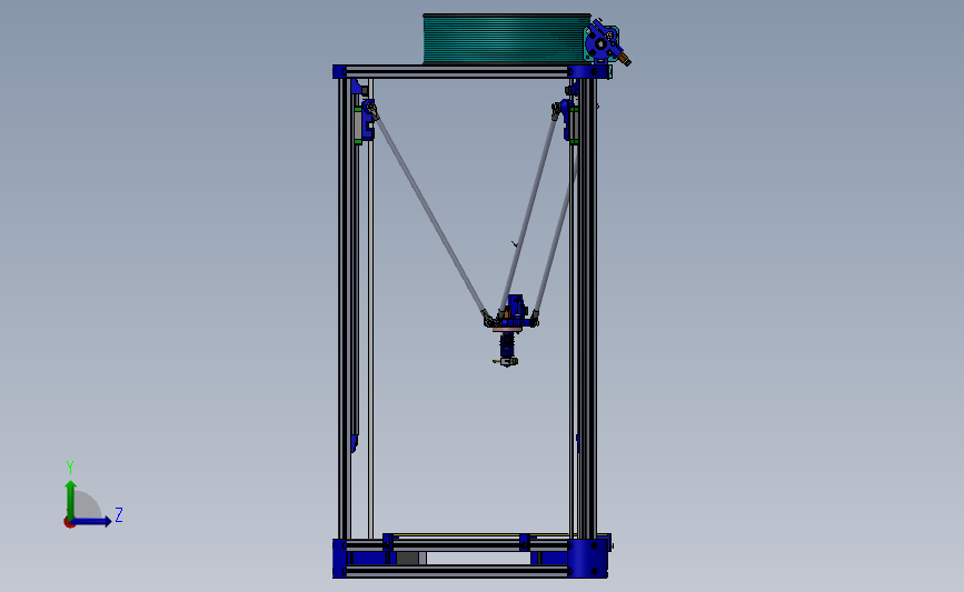高智能化三角洲3D打印机 3D模型SolidWorks三维设计图