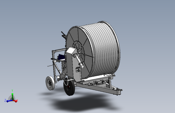 农业大型喷灌机、自动灌溉设备 3D模型SolidWorks三维设计图