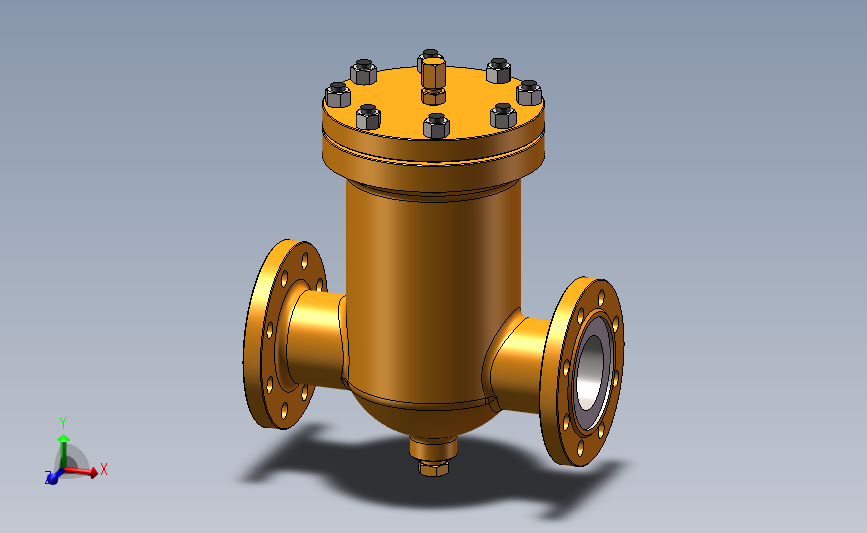 管道过滤器 3D模型SolidWorks三维设计图