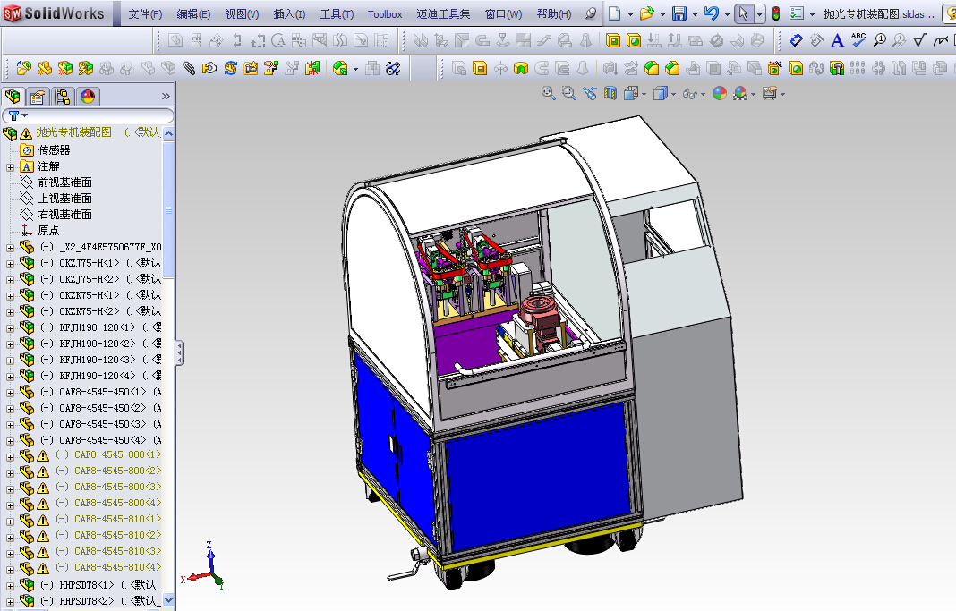 抛光专机(高精度抛光机设备) 3D模型SolidWorks三维设计图
