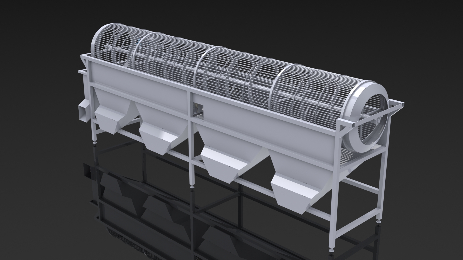 滚筒分级机(果蔬加工机械)3D模型SolidWorks三维设计图