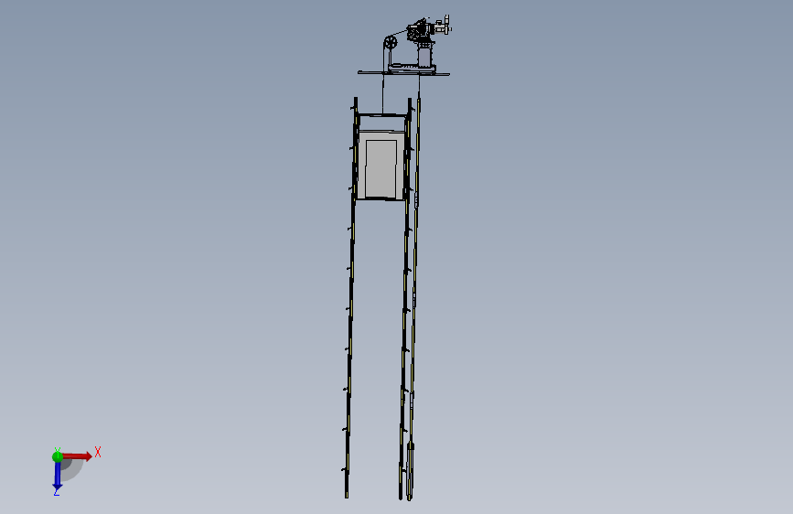 高楼载人电梯模型 3D模型SolidWorks三维设计图