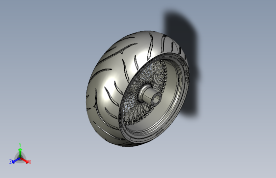 摩托车后轮 3D模型SolidWorks三维设计图