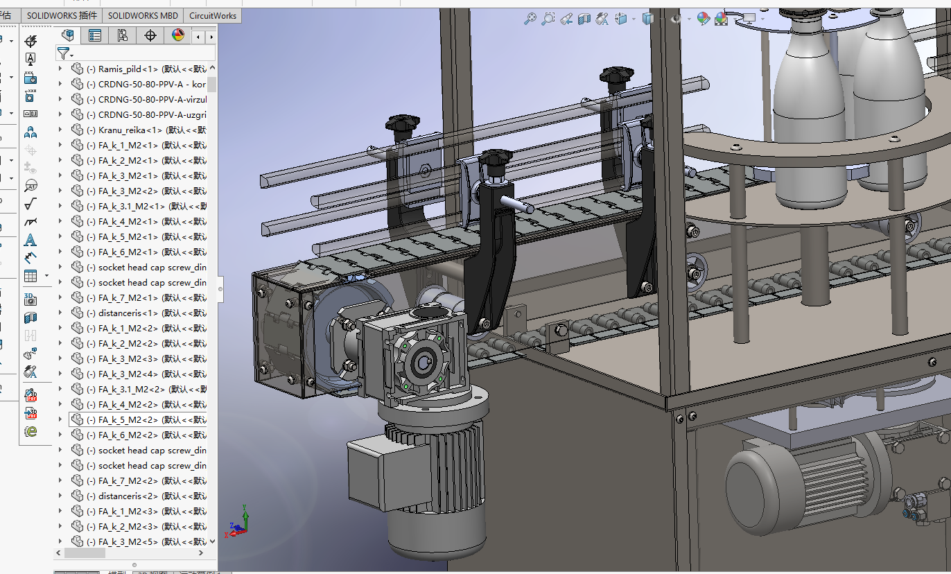 灌装封盖自动线 3D模型SolidWorks三维设计图