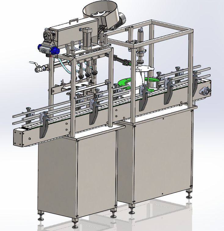 灌装封盖自动线 3D模型SolidWorks三维设计图