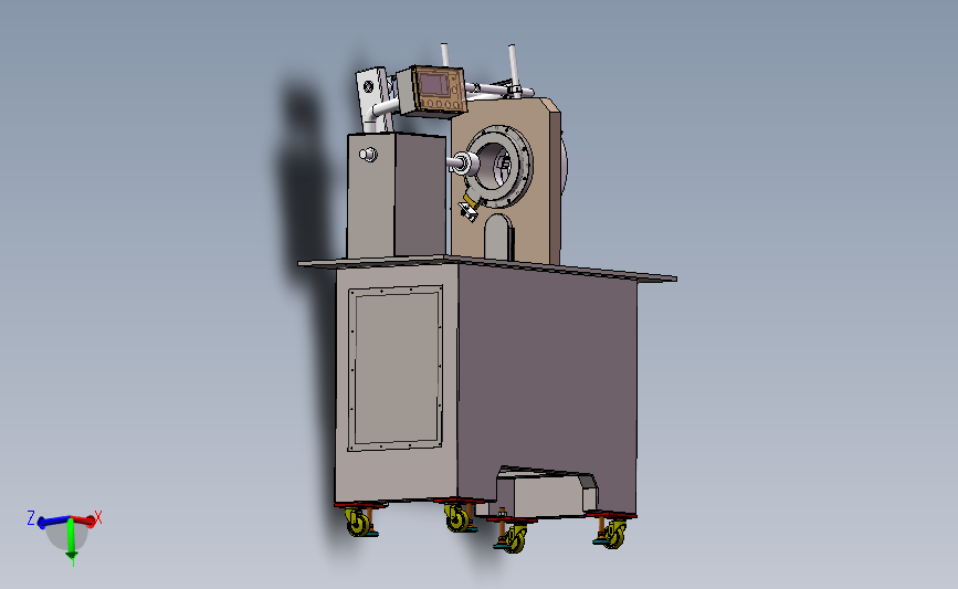 排气管中心回转机 3D模型SolidWorks三维设计图