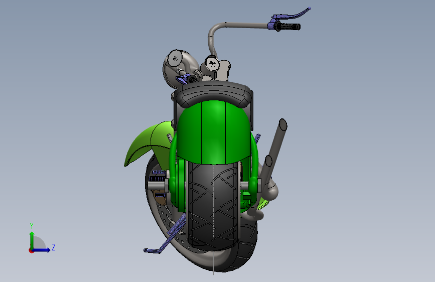 摩托车 3D模型SolidWorks三维设计图
