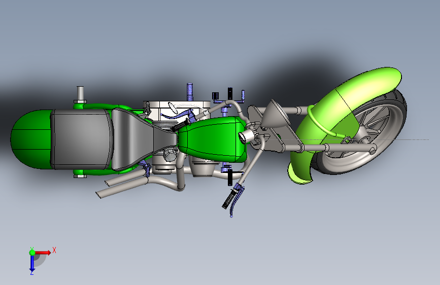 摩托车 3D模型SolidWorks三维设计图