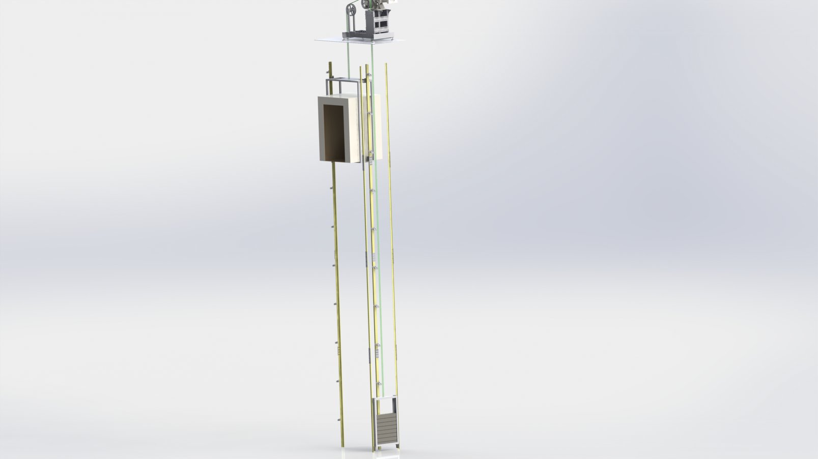 高楼载人电梯模型 3D模型SolidWorks三维设计图