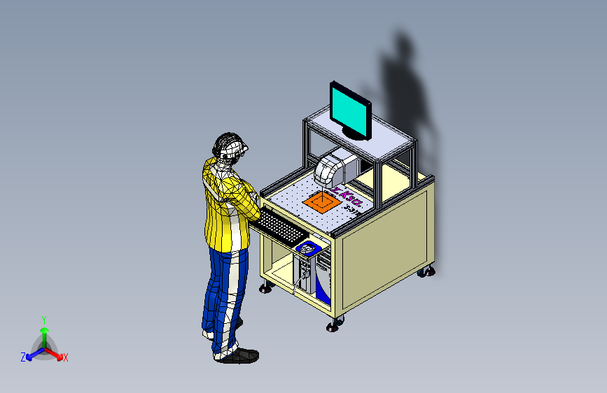 光纤激光打标机3D模型SolidWorks三维设计图