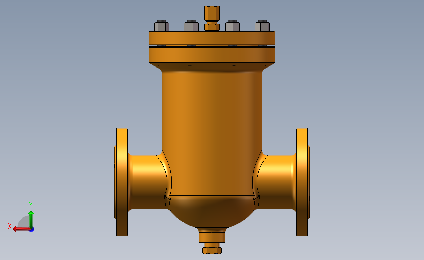 管道过滤器 3D模型SolidWorks三维设计图