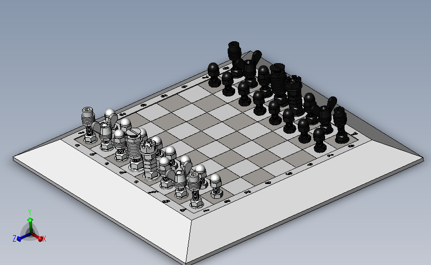 国际象棋盘 3D模型SolidWorks三维设计图
