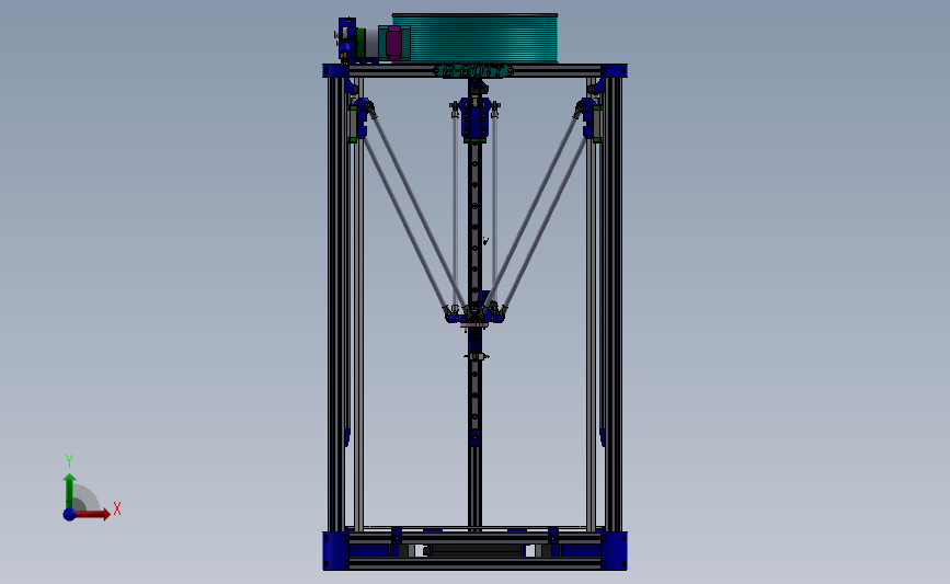 高智能化三角洲3D打印机 3D模型SolidWorks三维设计图