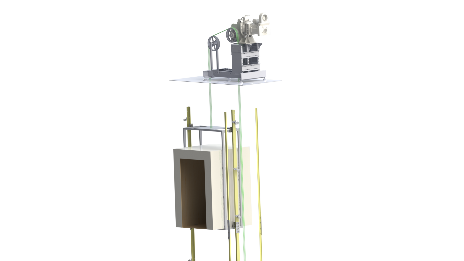 高楼载人电梯模型 3D模型SolidWorks三维设计图