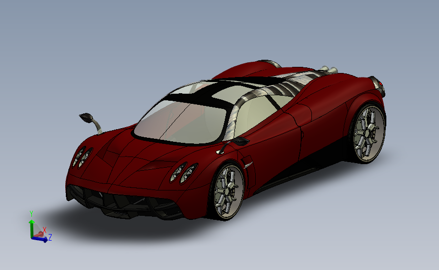 帕加尼Huayra超跑 3D模型SolidWorks三维设计图