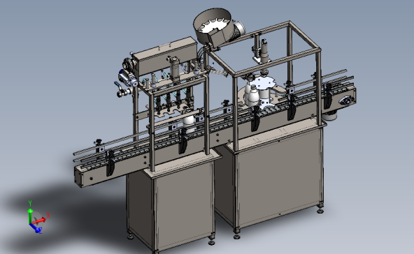 灌装封盖自动线 3D模型SolidWorks三维设计图