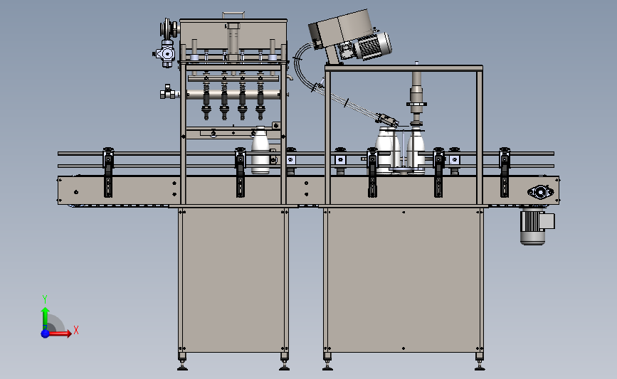 灌装封盖自动线 3D模型SolidWorks三维设计图