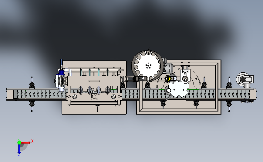 灌装封盖自动线 3D模型SolidWorks三维设计图