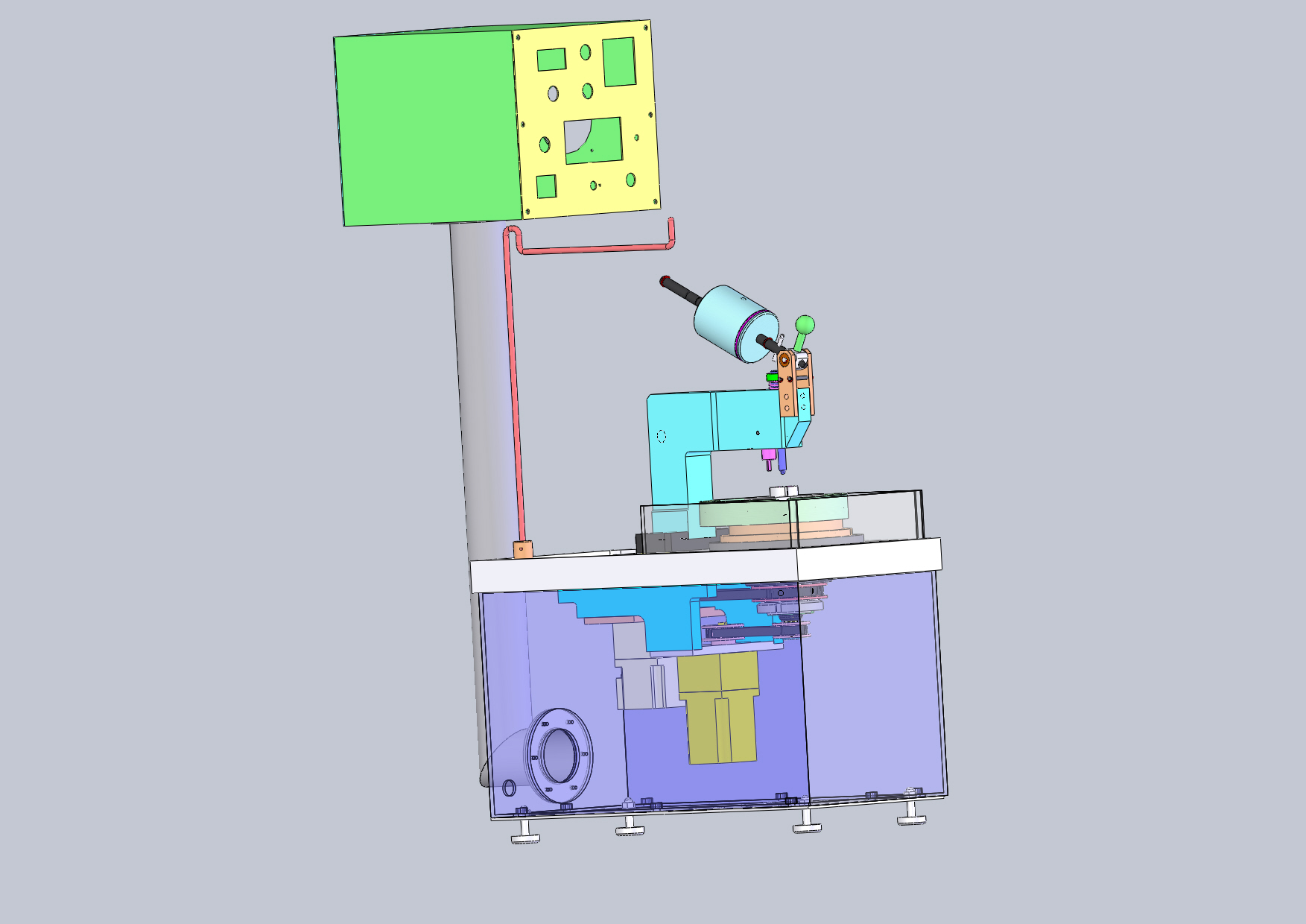 光纤端面研磨机 3D模型SolidWorks三维设计图