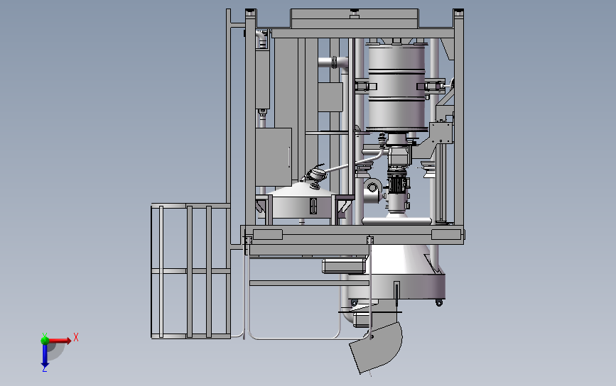 滚筒式搅拌机3D模型SolidWorks三维设计图