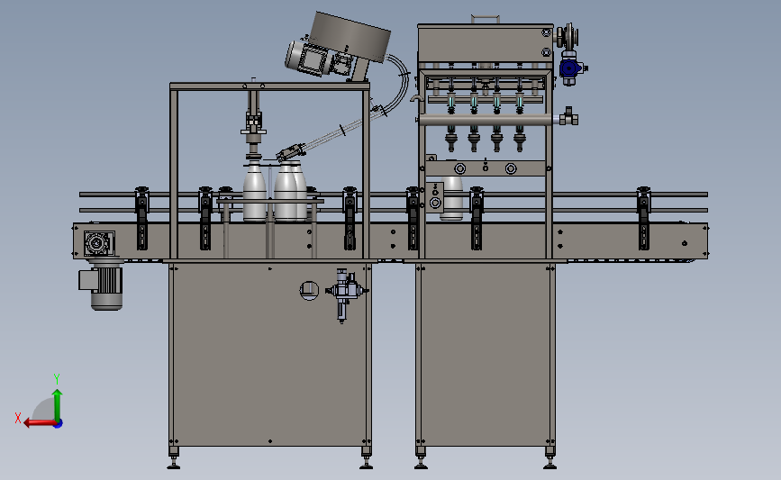 灌装封盖自动线 3D模型SolidWorks三维设计图