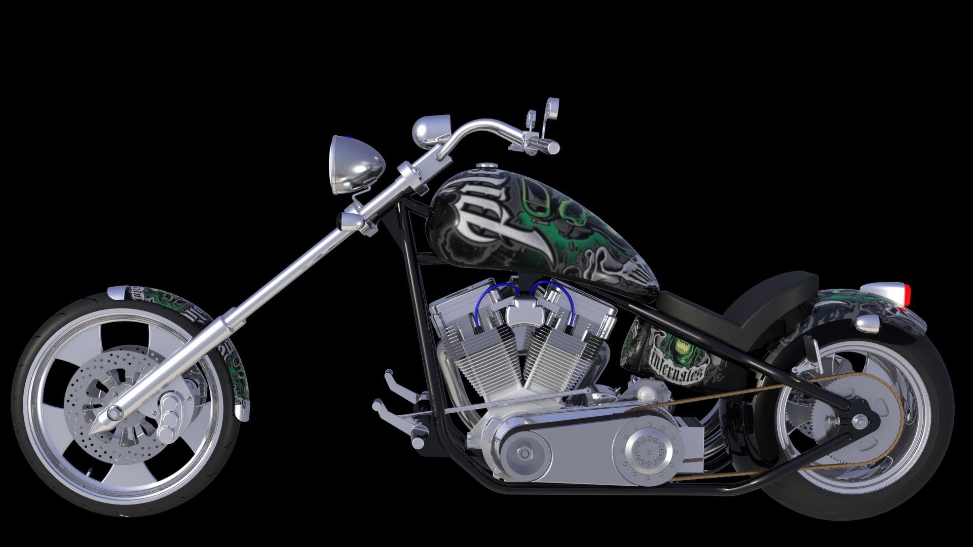 哈雷摩托 3D模型SolidWorks三维设计图