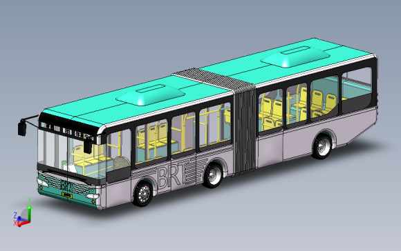 公交车 3D模型SolidWorks三维设计图