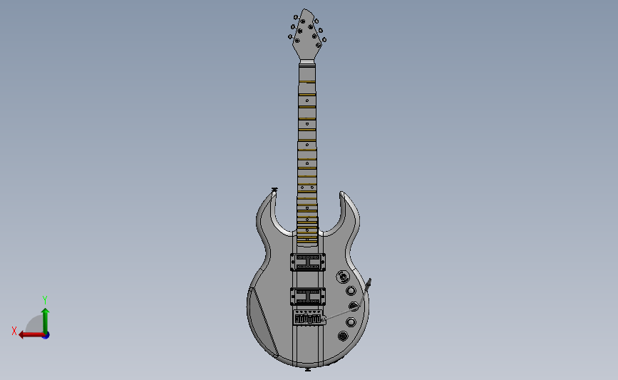 吉他 3D模型SolidWorks三维设计图