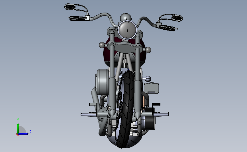 哈雷摩托 3D模型SolidWorks三维设计图