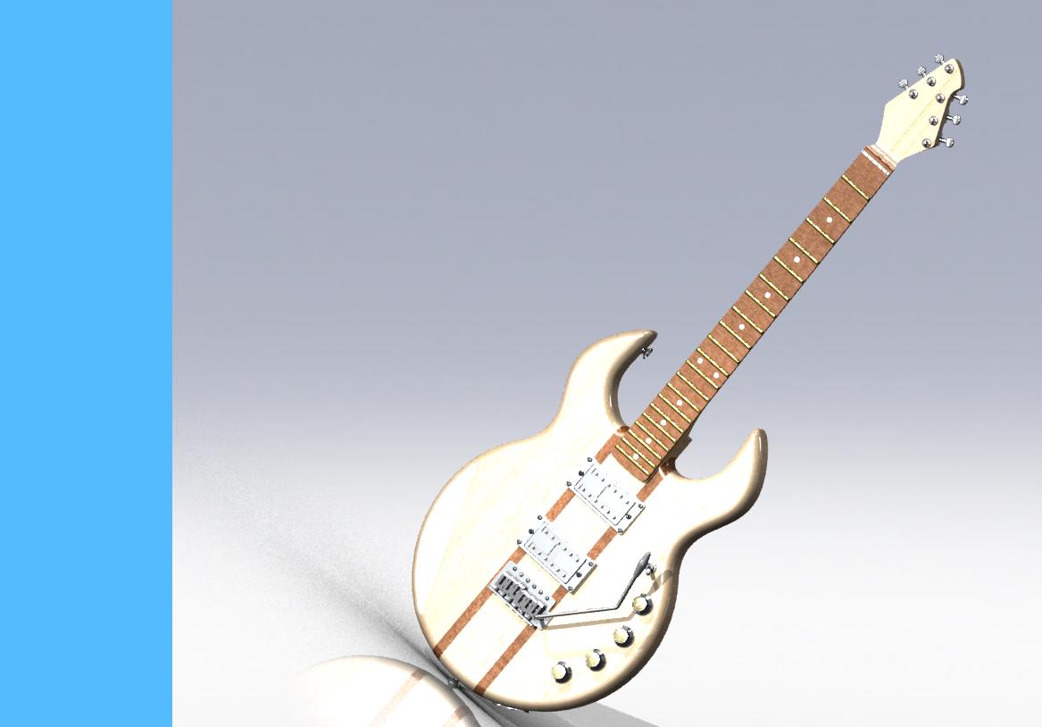 吉他 3D模型SolidWorks三维设计图