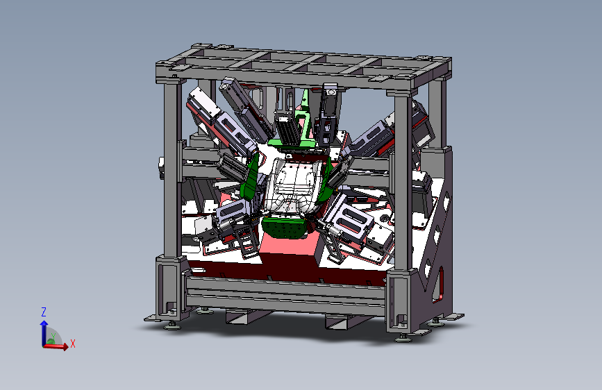 座椅冲切机非标设备 3D模型SolidWorks三维设计图纸